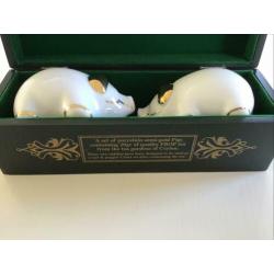 Collectors item: peper en zout set in theedoos (Ceylon)