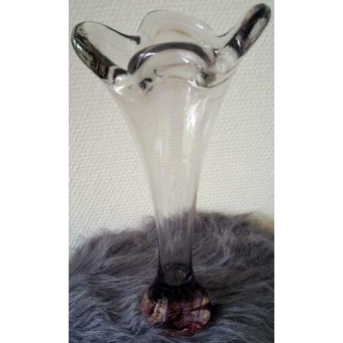 Murano vaas mondgeblazen kunst doorzichtig heel dik glas met