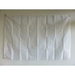 Witte stoffen katoenen banner, spandoek 120 x 80 cm