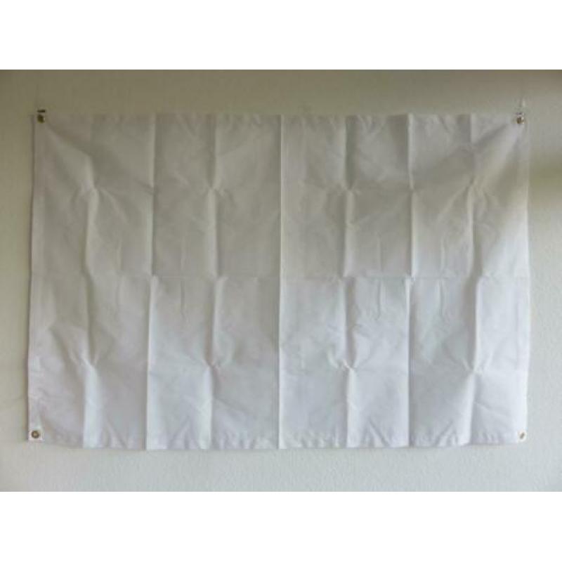 Witte stoffen katoenen banner, spandoek 120 x 80 cm