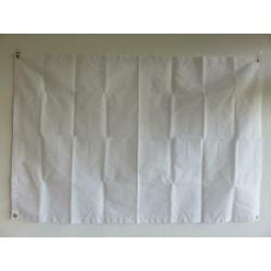 Witte stoffen katoenen banner, spandoek 120 x 80 cm