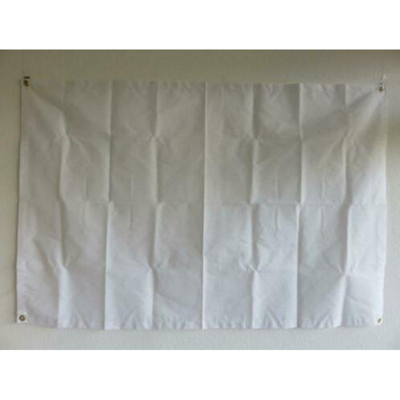 Witte stoffen katoenen banner, spandoek 120 x 80 cm