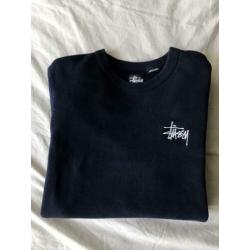 Stussy crewneck embroid logo navy maat S supreme patta