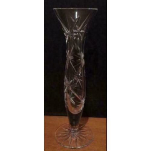 KristallenVaas Solifleur Ster gravering hoog 20 cm, Vintage