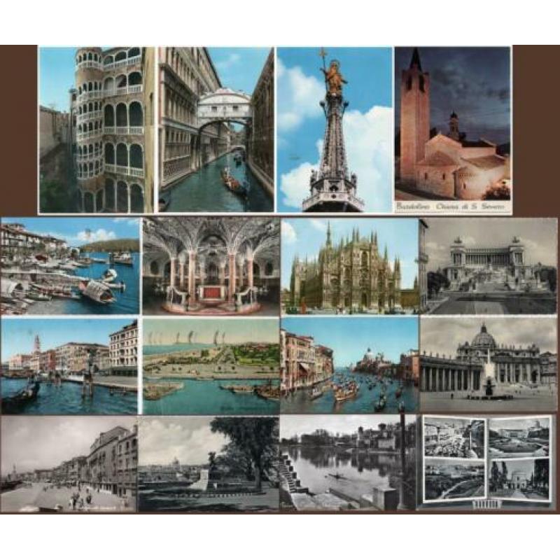 16 ansichtkaarten Italië 1950 - 1970