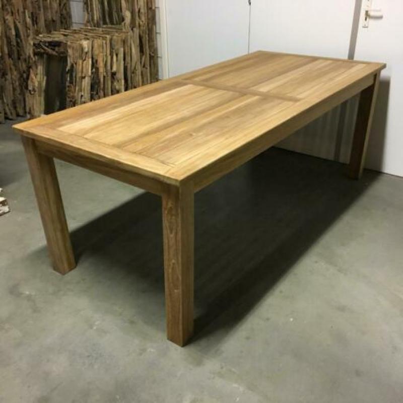 Tuintafel - 200 x 90 cm - massief teakhout - Bij TTM Wonen