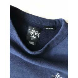 Stussy crewneck embroid logo navy maat S supreme patta