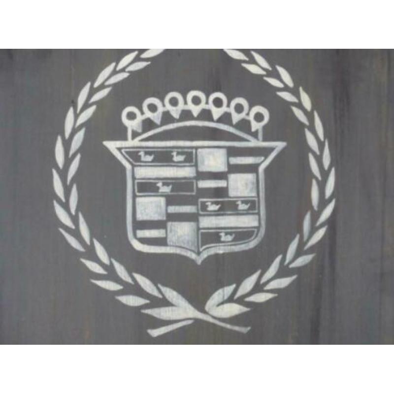 Vintage houten reclamebord/garage/Cadillac/oldtimer/mancave