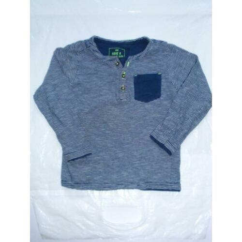 WE Donkerblauw Shirtje Longsleeve Shirt lange mouw mt 98 104