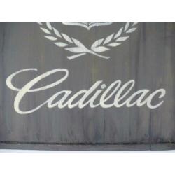 Vintage houten reclamebord/garage/Cadillac/oldtimer/mancave