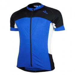 Fietsshirt Rogelli Recco blauw/zwart volledige lange rits