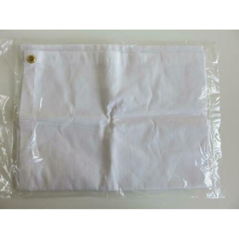 Witte stoffen katoenen banner, spandoek 120 x 80 cm