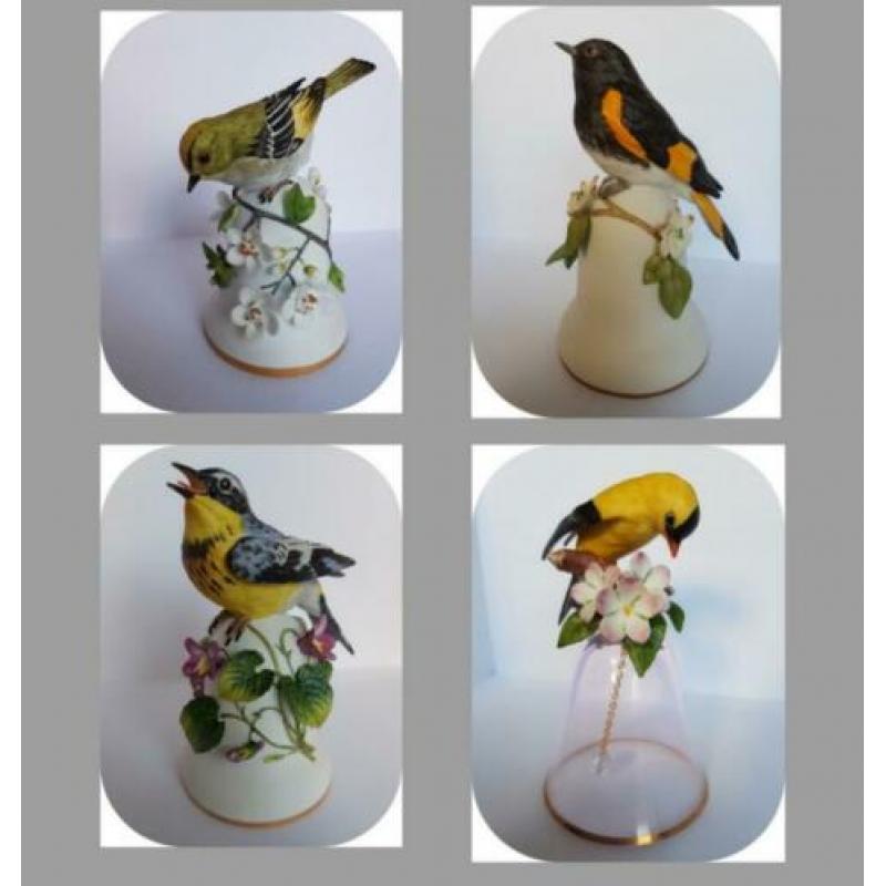 Franklin Mint vogeltjes crystal kristal porselein hummeltjes
