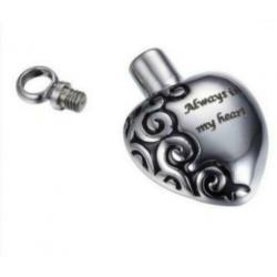 As hanger, As urn, As sieraad + tekst "Always in my heart"
