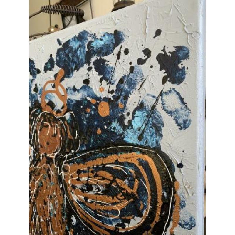 Schilderij Engel Goud “ dikke verf kunst”