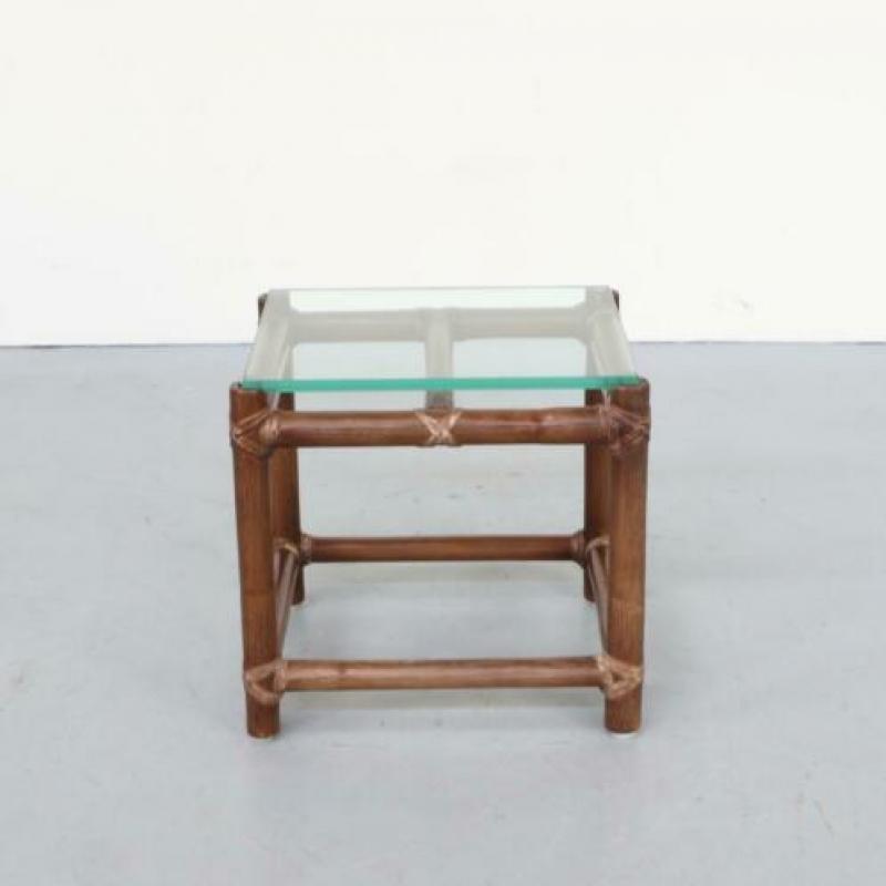 Vintage Bijzettafel Mc Guire California Bamboo, Rotan