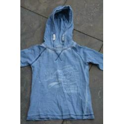 Blauwe hoody / longsleeve met capuchon UNLOCKED maat 104/110