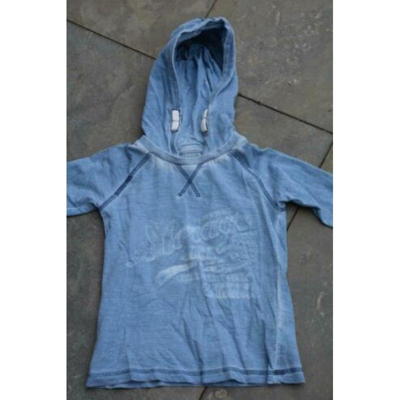 Blauwe hoody / longsleeve met capuchon UNLOCKED maat 104/110