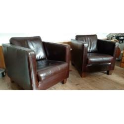 2 Prachtige bruine fauteuils