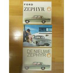 Ford Zephyr 4-6 en Zodiac. Brochures + NL Instructieboekje.