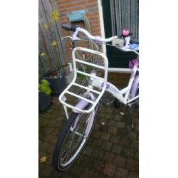 Troy meisjesfiets 24 inch Esprit wit roze met versnellingen