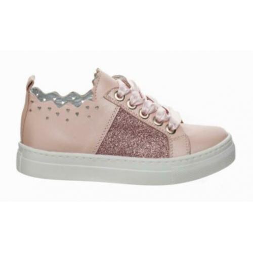 JOTTUM maat 34 lerensneaker roze/glitter - gratis verzenden