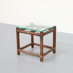 Vintage Bijzettafel Mc Guire California Bamboo, Rotan