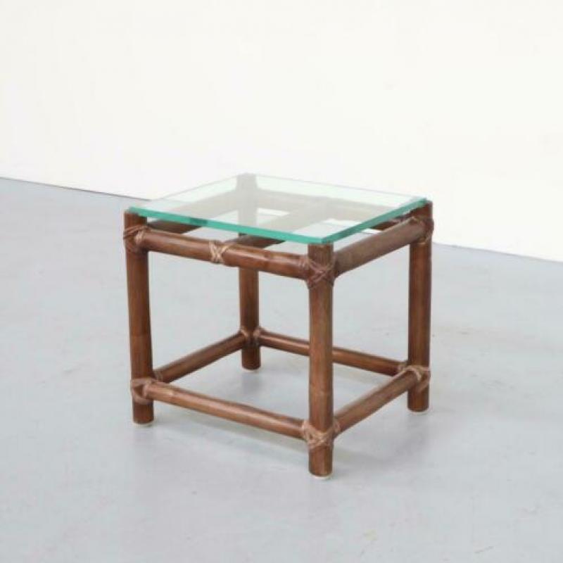 Vintage Bijzettafel Mc Guire California Bamboo, Rotan