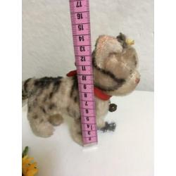 Steiff kat katje poesje tabby gestreept oud jaren 60 antiek