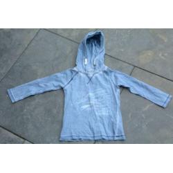 Blauwe hoody / longsleeve met capuchon UNLOCKED maat 104/110
