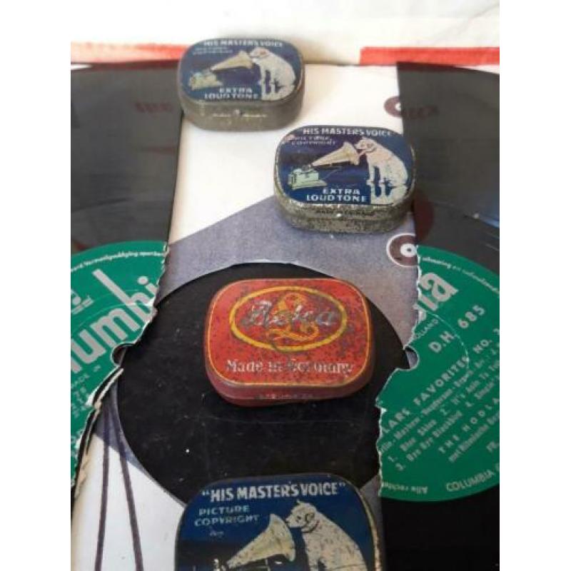 5 x oud grammofoon naalden doosje samen voor 25 euro