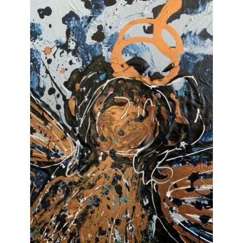 Schilderij Engel Goud “ dikke verf kunst”