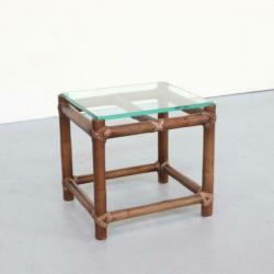 Vintage Bijzettafel Mc Guire California Bamboo, Rotan