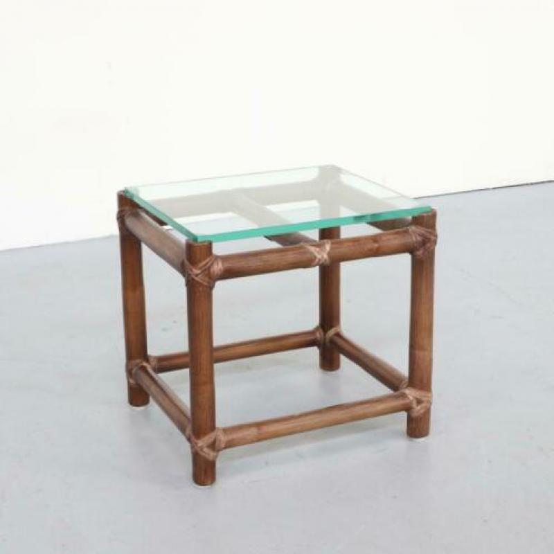 Vintage Bijzettafel Mc Guire California Bamboo, Rotan