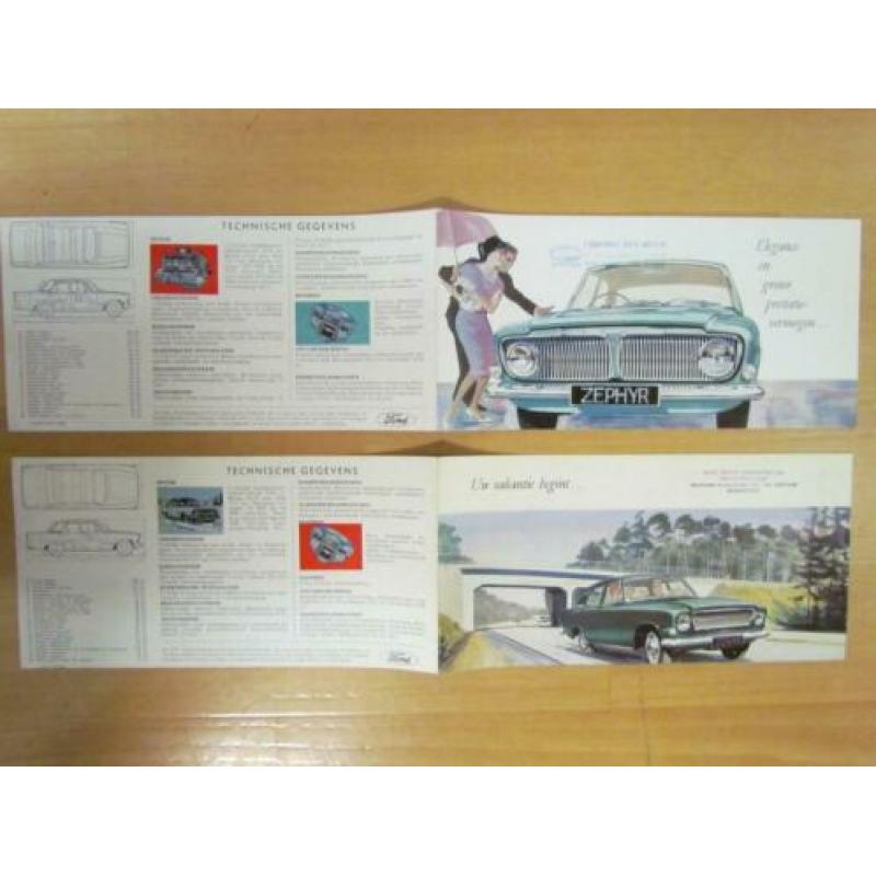 Ford Zephyr 4-6 en Zodiac. Brochures + NL Instructieboekje.
