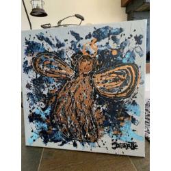 Schilderij Engel Goud “ dikke verf kunst”