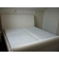 Bedframe bedombouw stof wit 180x210 cm