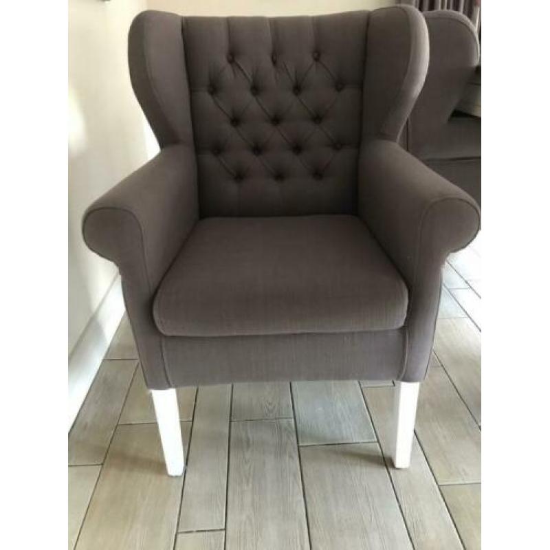 Landelijke eetkamerstoel 4 stuks taupe