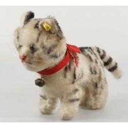 Steiff kat katje poesje tabby gestreept oud jaren 60 antiek