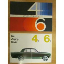 Ford Zephyr 4-6 en Zodiac. Brochures + NL Instructieboekje.
