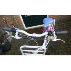 Troy meisjesfiets 24 inch Esprit wit roze met versnellingen