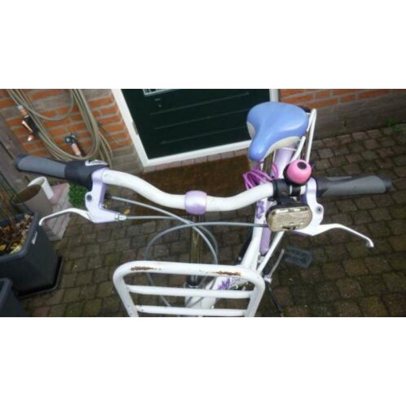 Troy meisjesfiets 24 inch Esprit wit roze met versnellingen
