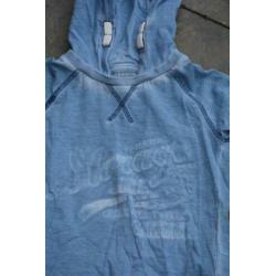 Blauwe hoody / longsleeve met capuchon UNLOCKED maat 104/110