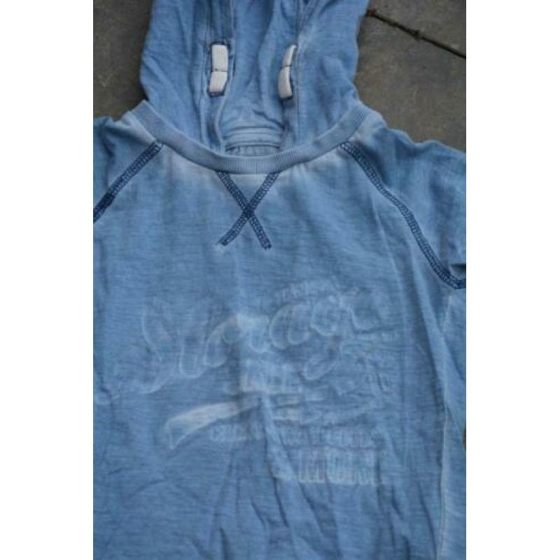 Blauwe hoody / longsleeve met capuchon UNLOCKED maat 104/110