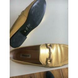 Dune loafers maat 39 goud leer