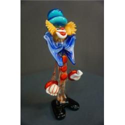 Murano clown glas handgemaakt 32 cm hoog
