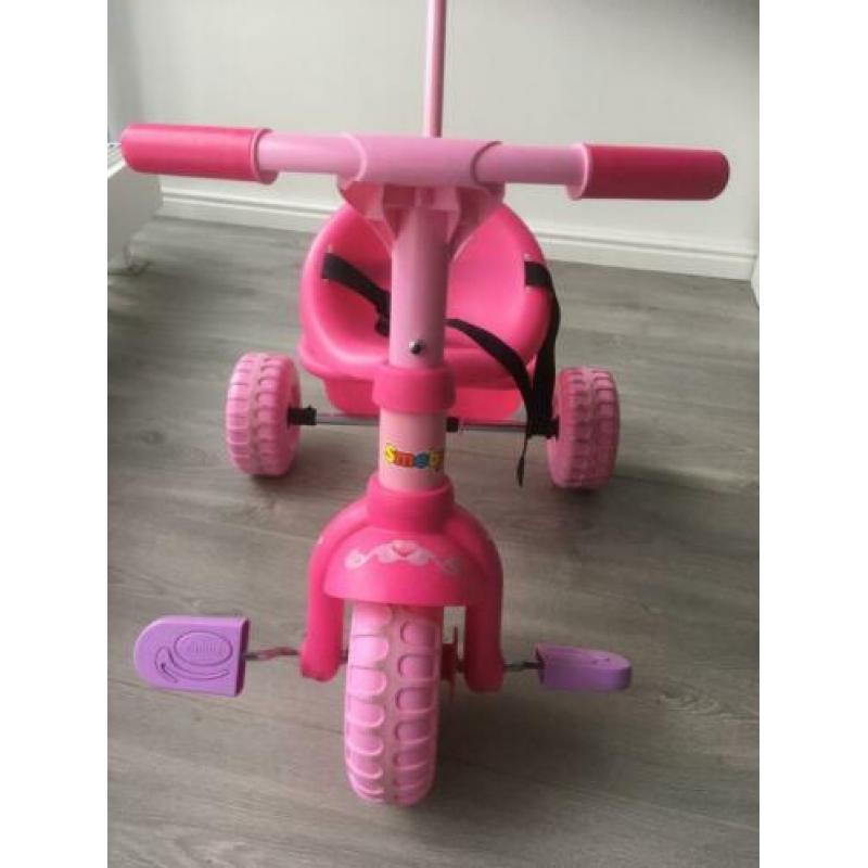 Leuke Smoby kinderfietsje roze ?????? driewieler