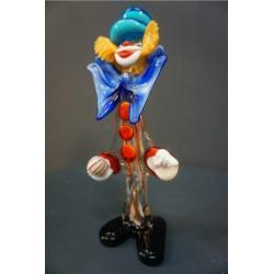 Murano clown glas handgemaakt 32 cm hoog