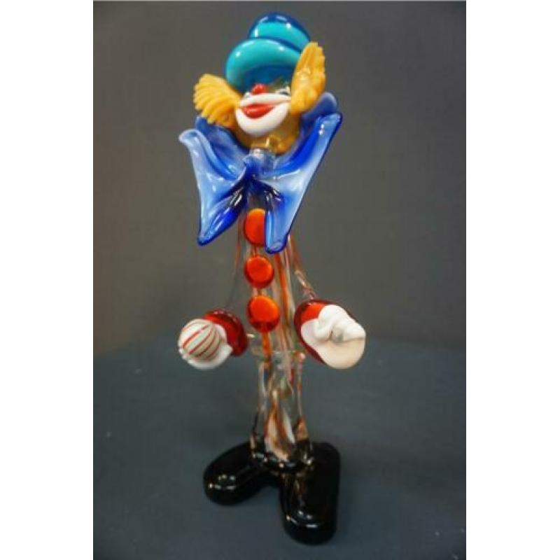 Murano clown glas handgemaakt 32 cm hoog