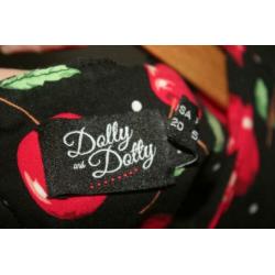 Dolly Dotty kersen jurk mt 52 Zgan